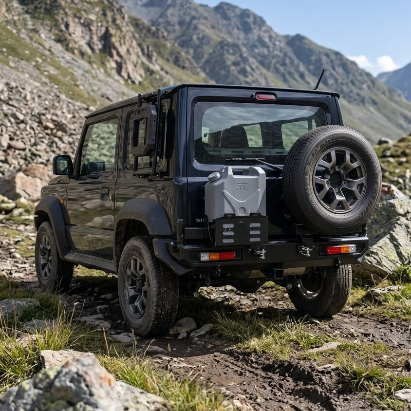 Jimny - Rear Metal Bumper with Tyre Carrier + Jerry Can Holder