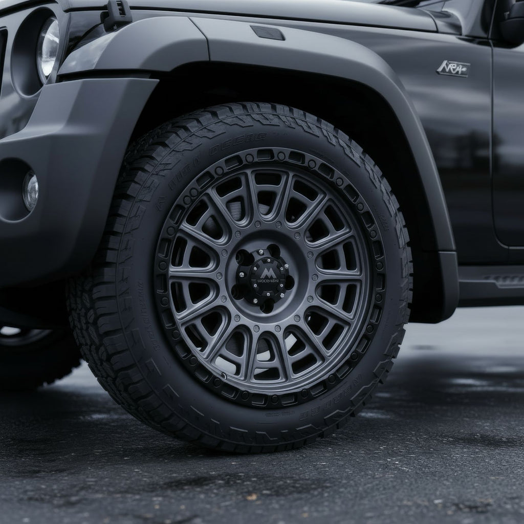 18 Inch Alloy Wheels - Kamet Mud | Satin Grey / Silver for Hilux, Roxx, Thar