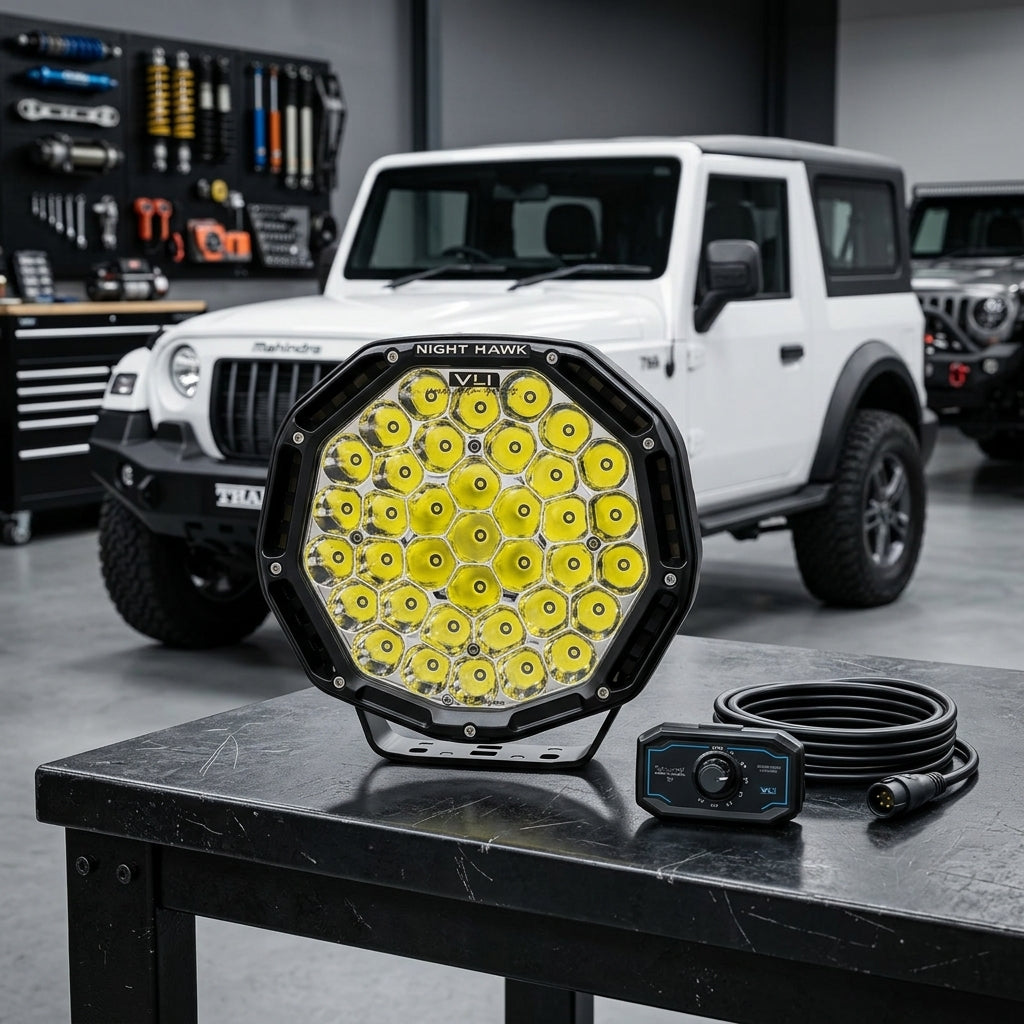 Mahindra Thar - Bushranger Night Hawk VLI 7 Inch Driving Lights