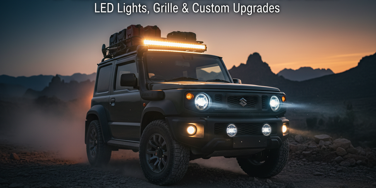 Top Jimny Styling & Lighting Mods in India – LED Lights, Grille & Custom Upgrades