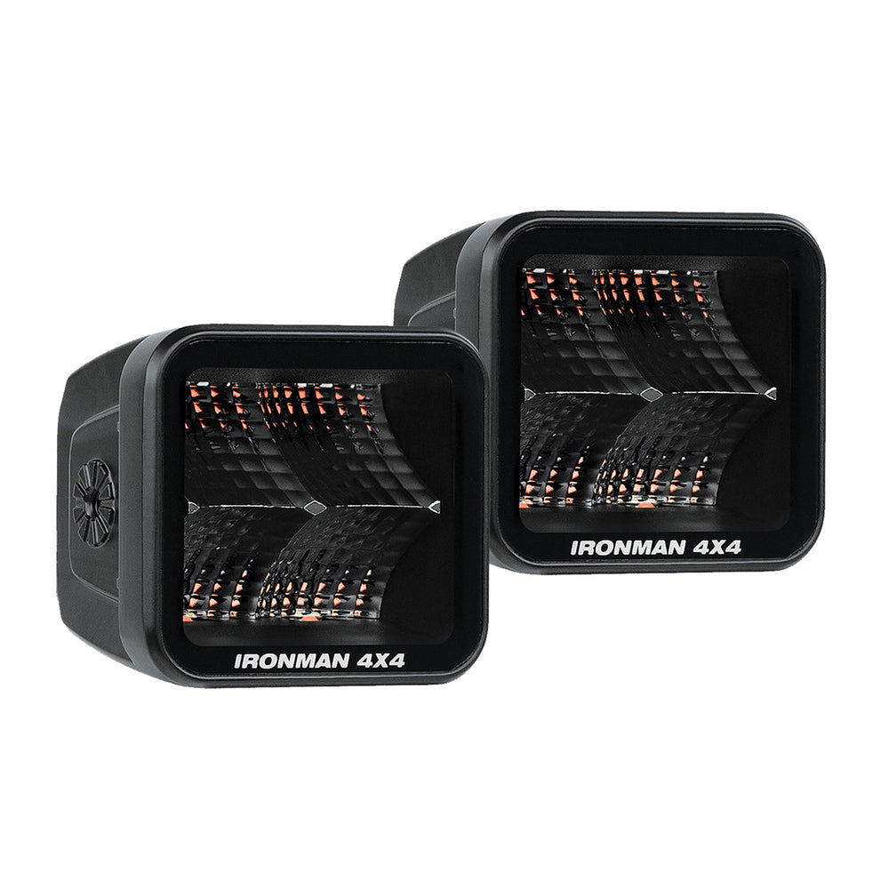 Ironman Lights - 20W LED Auxiliary Lights / Cube Lights - Flood Beam - Clear Colour