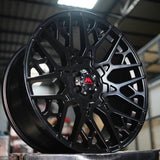 20 Inch Alloy Wheels for Mahindra Thar & Roxx - Full Black - Set of 5 Alloys