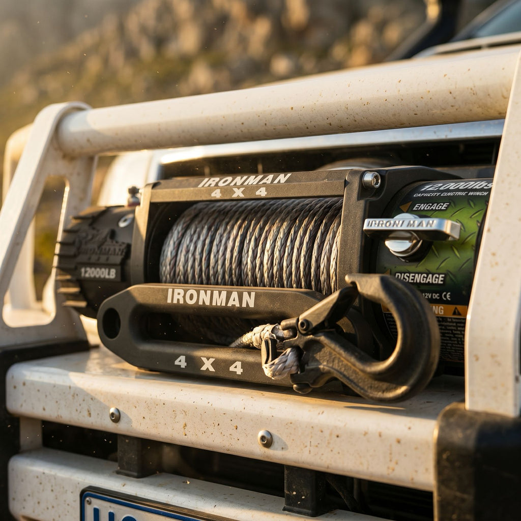 Ironman Monster Winch 12000 LB – 12V (with Synthetic Rope)