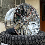 20 Inch Alloy Wheels for Mahindra Thar & Roxx - Full Chrome - Set of 5 Alloys
