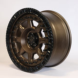 Solaris Brute - Satin Bronze with Black Rivets & Black Ring 18 inch Alloy | Set of 5
