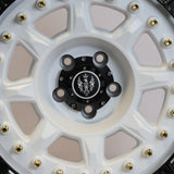 Solaris Brute - Satin White Rivets & Satin Black Ring 18 inch Alloy | Set of 5