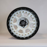 Solaris Brute - Satin White Rivets & Satin Black Ring 18 inch Alloy | Set of 5