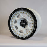 Solaris Brute - Satin White Rivets & Satin Black Ring 18 inch Alloy | Set of 5