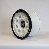 Solaris Brute - Satin White Rivets & Satin Black Ring 18 inch Alloy | Set of 5