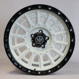 Solaris Fury - Satin White with Satin Black Lip 18 inch Alloy | Set of 5