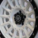 Solaris Fury - Satin White with Satin Black Lip 18 inch Alloy | Set of 5