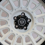 Solaris Fury - Satin White with Satin Black Lip 18 inch Alloy | Set of 5