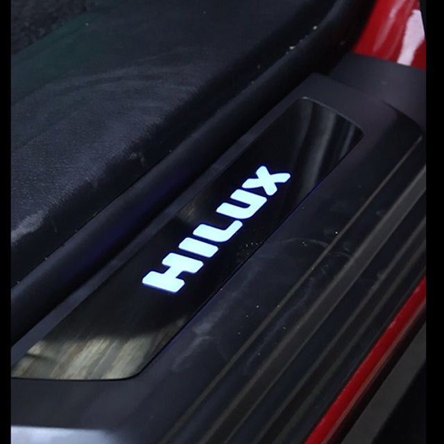 Toyota Hilux - Black Scuff Plate With LED