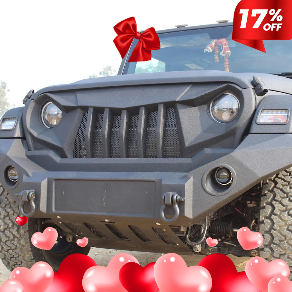 Mahindra Thar Front Grill - Six Slot Grill - Matt Black