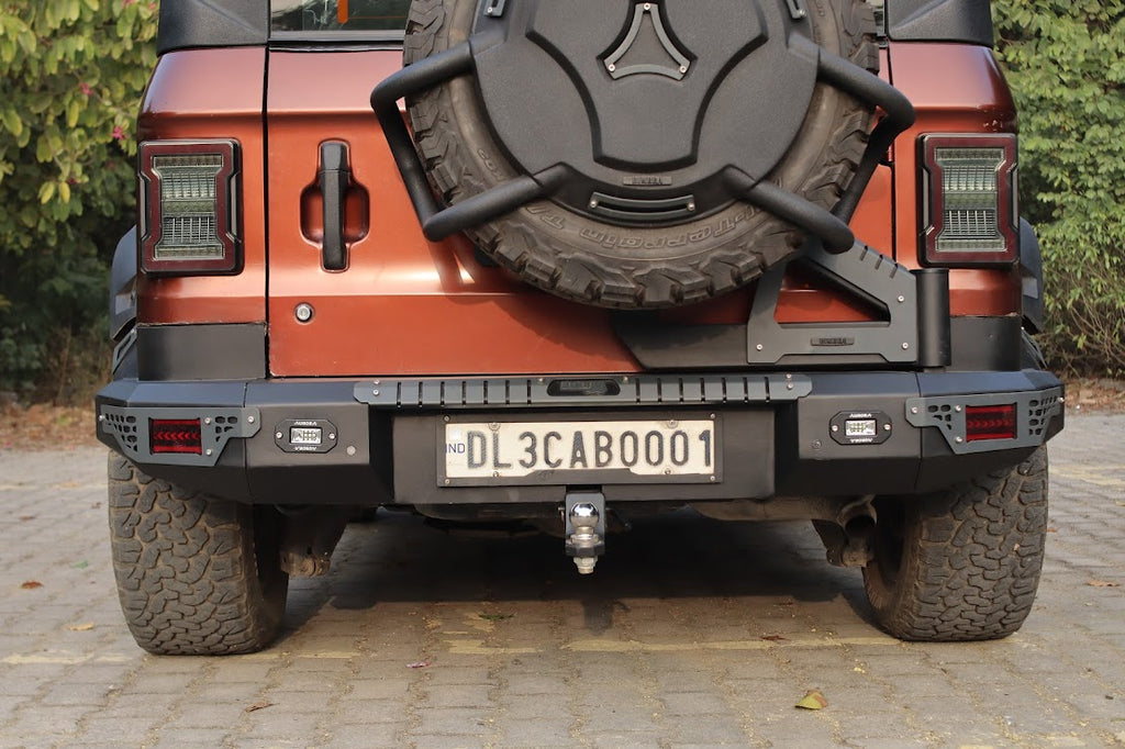 Thar Metal Rear Bumper - Model RXT with tyre carrier